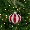 Northlight Glittered Candy Cane Onion Glass Christmas Ornaments - 3.25" - Red and White - 4ct - 3 of 4
