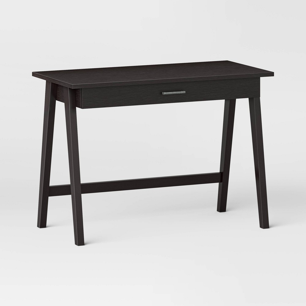 Photos - Office Desk Paulo Wood Writing Desk with Drawer Black - Threshold™