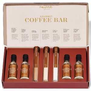 Thoughtfully Gourmet, Coffee Bar Gift Set, Includes 4 Delicious Syrups, 2 Flavored Sugars and 1 Cocoa Powder to Elevate Your Coffee, Set of 7 - 1 of 4