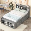 NicBex Full Platform Bed Frame with Bookcase Headboard,Under Bed Storage Drawers and Bed End Storage Case,No Box Spring Needed,Easy Assembly - 3 of 4