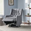 Fabric Manual Recliner Chair with 360-Degree Swivel - 3 of 4