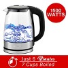 Brentwood Glass 1.7 Liter Electric Kettle with 6 Temperature Presets in Silver and Black - 2 of 4