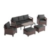 Sonkuki 6 Pieces Patio Sofa & Ottomans & Chair & Coffee Table Set, Conversation Couch with Sand Cushion - 2 of 4