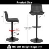 Adjustable Bar Stool Set of 2, Counter Height Swivel Bar Stools with Back and Footrest, for Kitchen Counter Island,Bar, Dining - 2 of 4