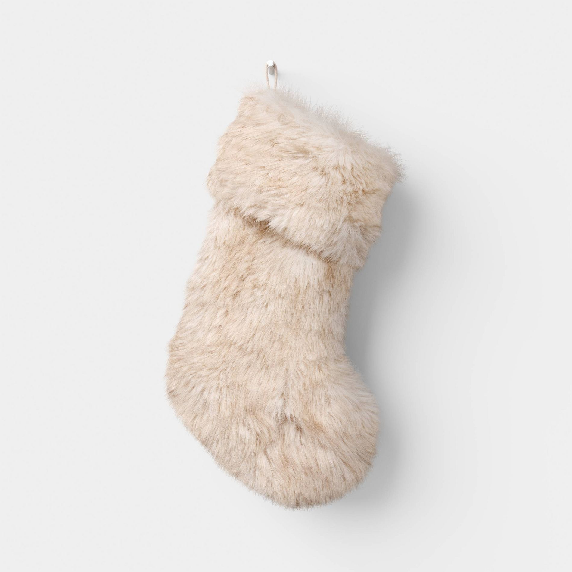 Faux Fur Christmas Stocking Ivory - Threshold™