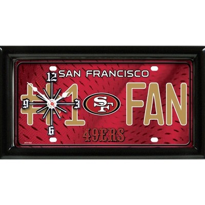 NFL Wall/Desk Analog Clock, #1 Fan with Team Logo - San Francisco 49ers