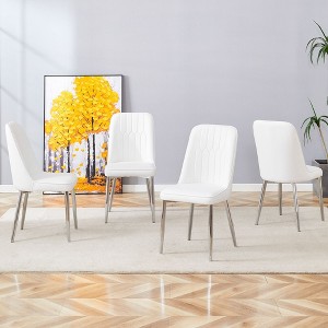 Kumasinova Living Room Chairs Set of 2/4,Dining Chairs with PU Leather/Velvet Seat,Kitchen Chairs with Metal Legs,Dining Chair for Home Restaurant - 1 of 4
