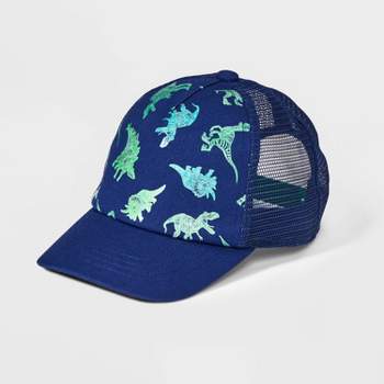 Kids' Dino Printed Baseball Hat - Cat & Jack™ Navy Blue