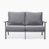 Leisuremod Walbrooke Modern Polyester Loveseat with Grey Aluminum Frame and Removable Cushions - image 3 of 4