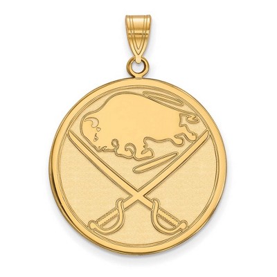 Black Bow Jewelry 10k Yellow Gold Buffalo Sabres NHL Extra Large Pendant