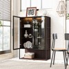NicBex Modern Freestanding Sideboard Pantry Cabinet with Glass Door & LED Lighting,Display Bar Buffet Cabinet for Hallways,Living Room,Kitchen - 2 of 4