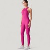 Anna-Kaci Active Women's High Neck Sleeveless Activewear Jumpsuit with Back Cutout and Front Zip Closure - 2 of 4
