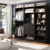 Aheaplus Freestanding Closet System with 3 Drawers, Wooden Closet Organizer with Mirror and Shelves - 4 of 4