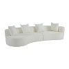 Christopher Knight Home Hailey 126“ Modern Boucle Upholstered 5 Seater Curved Sectional Sofa with Pillows - 3 of 4