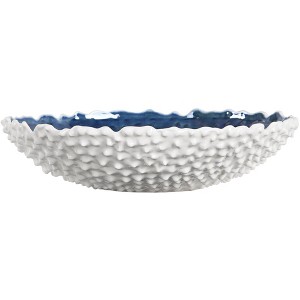 Uttermost Ciji White and Blue Modern Ceramic Decorative Bowl - 1 of 1