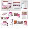 Bacati - Damask Pink Fuschia Chocolate 6 pc Crib Bedding Set with Long Rail Guard Cover - 3 of 4