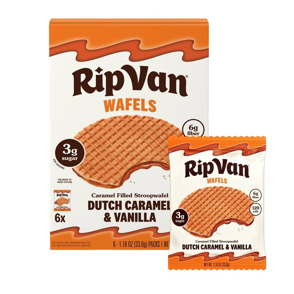 Rip Van Wafels Dutch Caramel & Vanilla Stroopwafels - 6.96oz/6ct