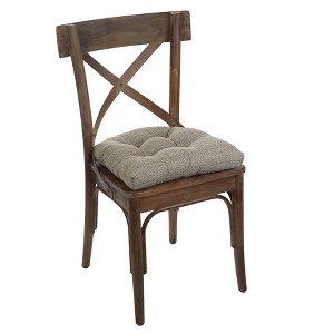 Gripper 15" x 15" Tyson Universal Chair Cushion Set of 2 - Natural: Indoor Dining & Kitchen Seat Cushions, Solid Tan, Polyester - 1 of 4