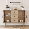 Garvee 47" Sideboard Buffet Cabinet with Fluted Glass Doors & 3 Drawers - 4 of 4
