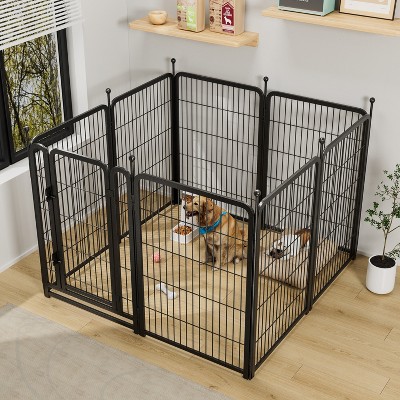 Gsluuk Dog Playpen 8 Panels 40" Height Heavy Duty Dog Fence Puppy Pen for Large Medium Small Dogs Indoor Outdoor Foldable Pet Exercise Pen