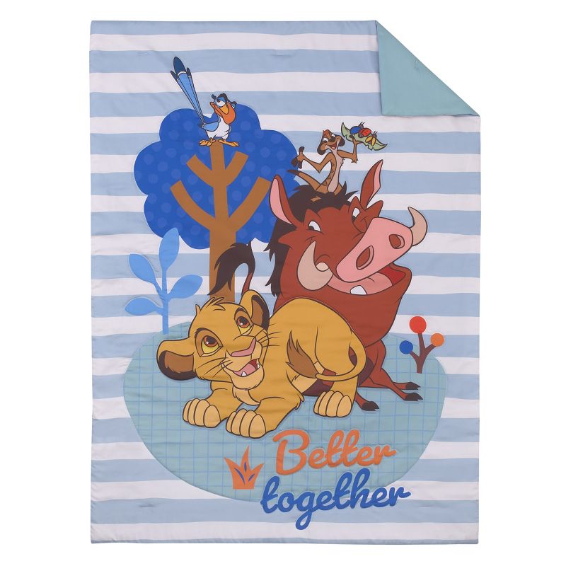 Disney The Lion King Blue, Tan, and Orange, Better Together 4 Piece Toddler Bed Set, 2 of 7