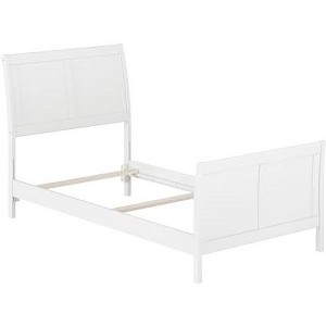 AFI Furnishings Portland Twin Traditional Bed with Matching Footboard and Turbo Charger in White - 1 of 4