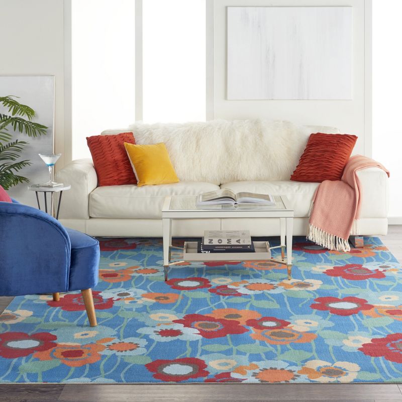 Waverly Sun & Shade "Pic-A-Poppy" Bluebell Indoor/Outdoor Area Rug by Nourison, 3 of 14