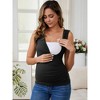 INSPIRE CHIC Women's 2 Pcs Crossover Ruched Maternity Sleeveless Basic Shirt Tank Nursing Tops - 2 of 4