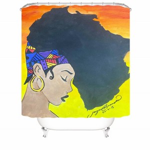 Woman Wearing Earrings Shower Curtains for Bathroom Waterproof Fabric Bath Curtain Durable Soft Stylish Bathroom Decor 72x72 Inch - 1 of 1