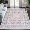 Machine Washable Area Rug Non Slip Rug Vintage Medallion Low Pile Foldable Rugs Stain Resistant Carpet For Bedroom Living Room Kids Room Study Room - 2 of 4