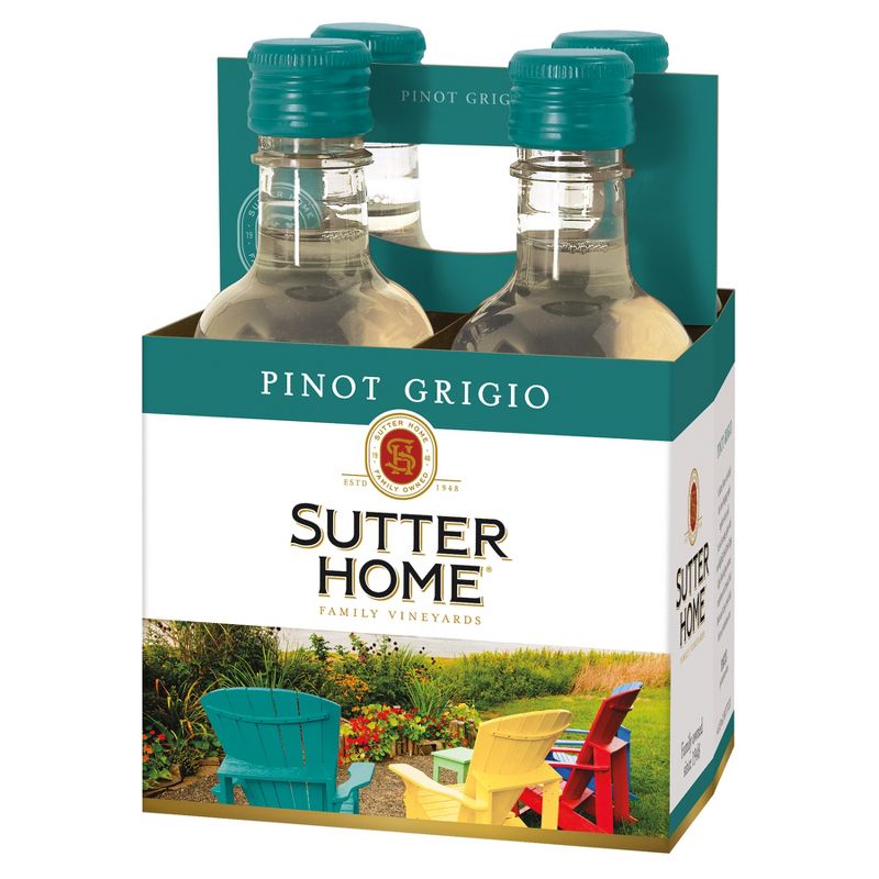 Sutter Home Pinot Grigio White Wine - 4pk/187ml Bottles, 1 of 10