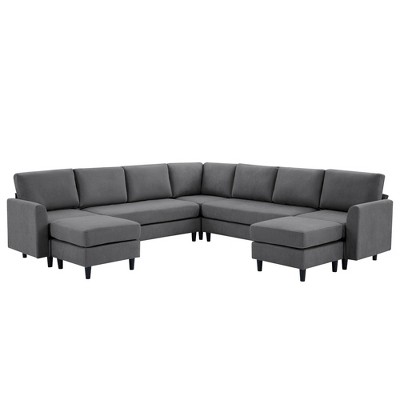 Hyleory Large corner Shaped Sofa,Large 9 Seater sofa,Relaxed Style, Reconfigurable Design