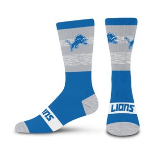 NFL Detroit Lions Mixer Crew Socks - Large: Cushioned Heel & Toe, Knit Fabric - 1 of 3
