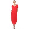 Women's Short Sleeve V-Neck Maxi Dress - White Mark - 2 of 4