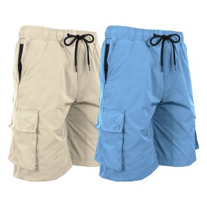 JumpStart Men's Moisture Wicking Performance Quick Dry Cargo Shorts-2 Pack - 1 of 1