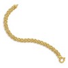 Black Bow Jewelry 8mm 14K Yellow Gold Hollow Flat Byzantine Chain Bracelet, 7.5 Inch - 2 of 4