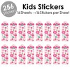 Big Dot of Happiness Pink Flamingo - Party Like a Pineapple - Tropical Summer Birthday Party Favor Kids Stickers - 16 Sheets - 256 Stickers - 2 of 4