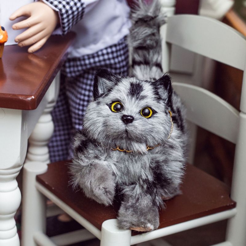 The Queen's Treasures 18 Inch Doll Pet Realistic Grey Striped Kitty Cat, 2 of 9