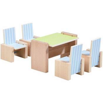 HABA Little Friends Dining Room - Wooden Dollhouse Furniture for 4" Bendy Dolls