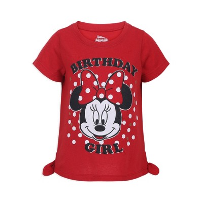 Disney Girl's Minnie Mouse Sparkly Birthday Shirt For Kids