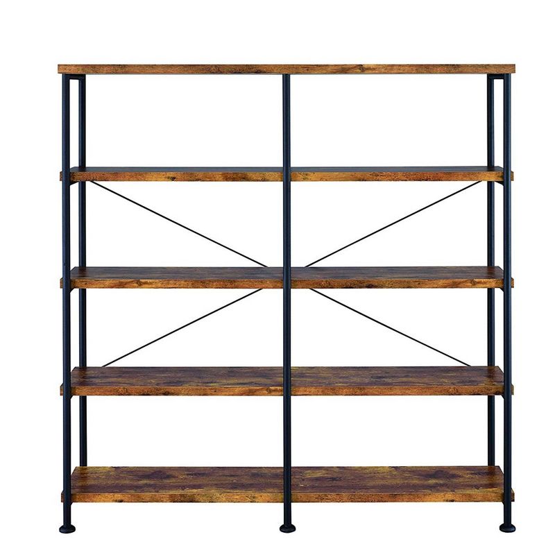 63" Industrial 4 Tier Bookshelf with Particleboard and Metal Frame - Benzara, 3 of 15
