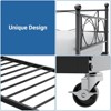 Twin Size Daybed Sofa Bed Frame with Trundle, Heavy Duty Metal Platform Bed with Slats, Lockable Casters, Headboard for Bedroom Living Room - 4 of 4