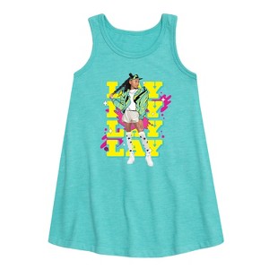 Nickelodeon Lay Lay Repeated Graphic Sleeveless Aline Dress - Turquoise - Small - 1 of 3