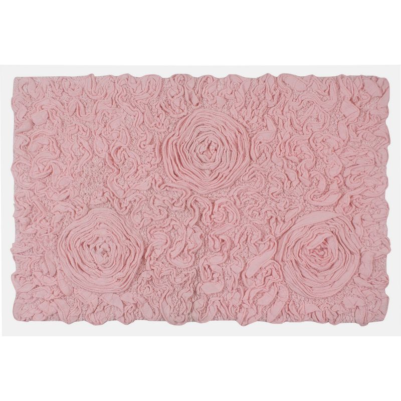Bell Flower Collection Cotton Floral Pattern Tufted Bath Rug - Home Weavers, 2 of 6