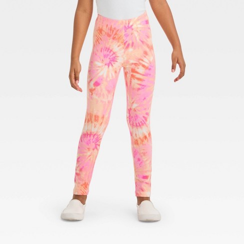 Girls' Tie-dye Leggings - Cat & Jack™ Pink L : Target