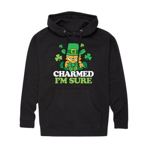 Men's - Garfield - Charmed I'm Sure St. Patrick's Day Graphic Fleece Pullover Hoodie - 1 of 4