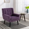 Armchair, Living Room Chairs With Curved Back, Velvet Cushion, 250 Lbs Weight Capacity Ergonomics Chair,abstract,gray,29.5in,2.46ft - 2 of 4