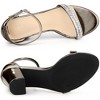 Allegra K Women's Rhinestone Ankle Strap Chunky Sandals - 4 of 4
