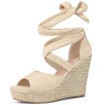 Perphy Lace Up Espadrilles Wedge Heels Sandals for Women