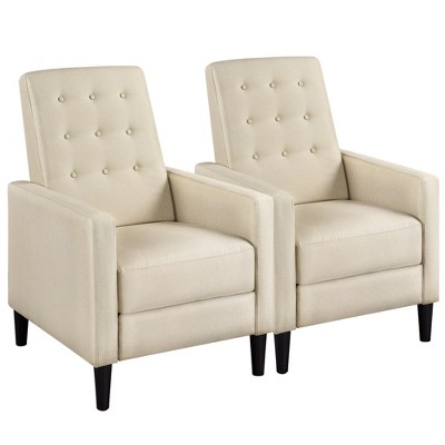 Yaheetech Set of 2 Mid-Century Tufted Recliner Chair for Living Room, Bedroom